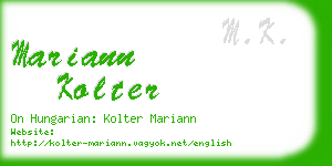 mariann kolter business card